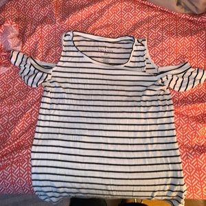 Striped off the shoulder top